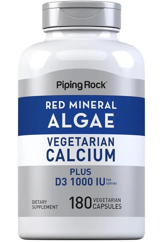 Red Mineral Algae, Vegetarian Calcium Plus D3 1000 IU 180 Capsules